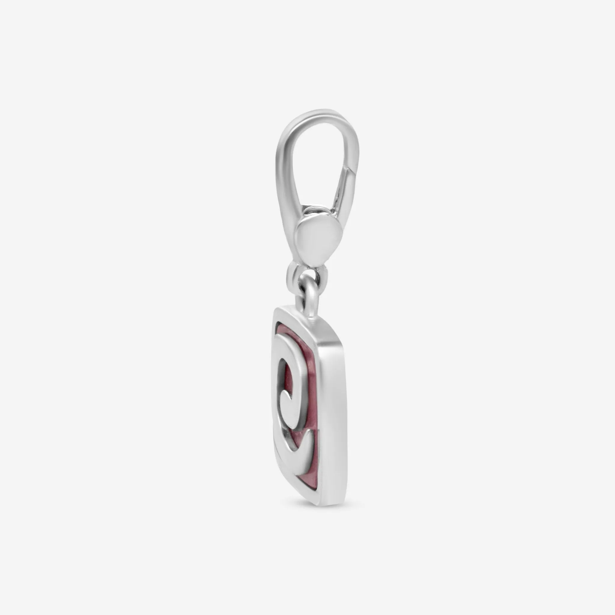 Bulgari 18K White Gold Pink Rhodonite Charm Pendant CN852385