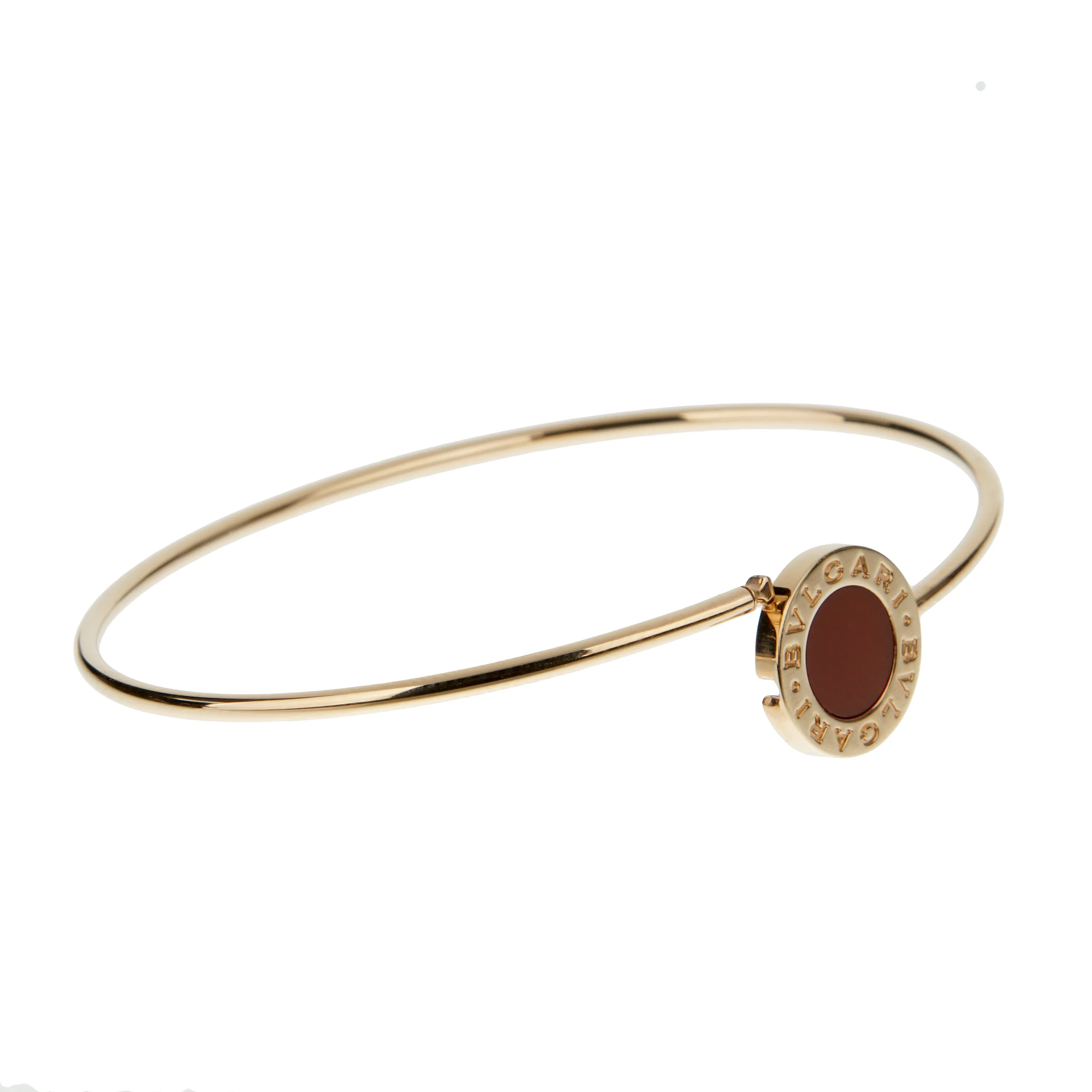 Bvlgari Bvlgari Carnelian 18k Rose Gold Bangle Bracelet