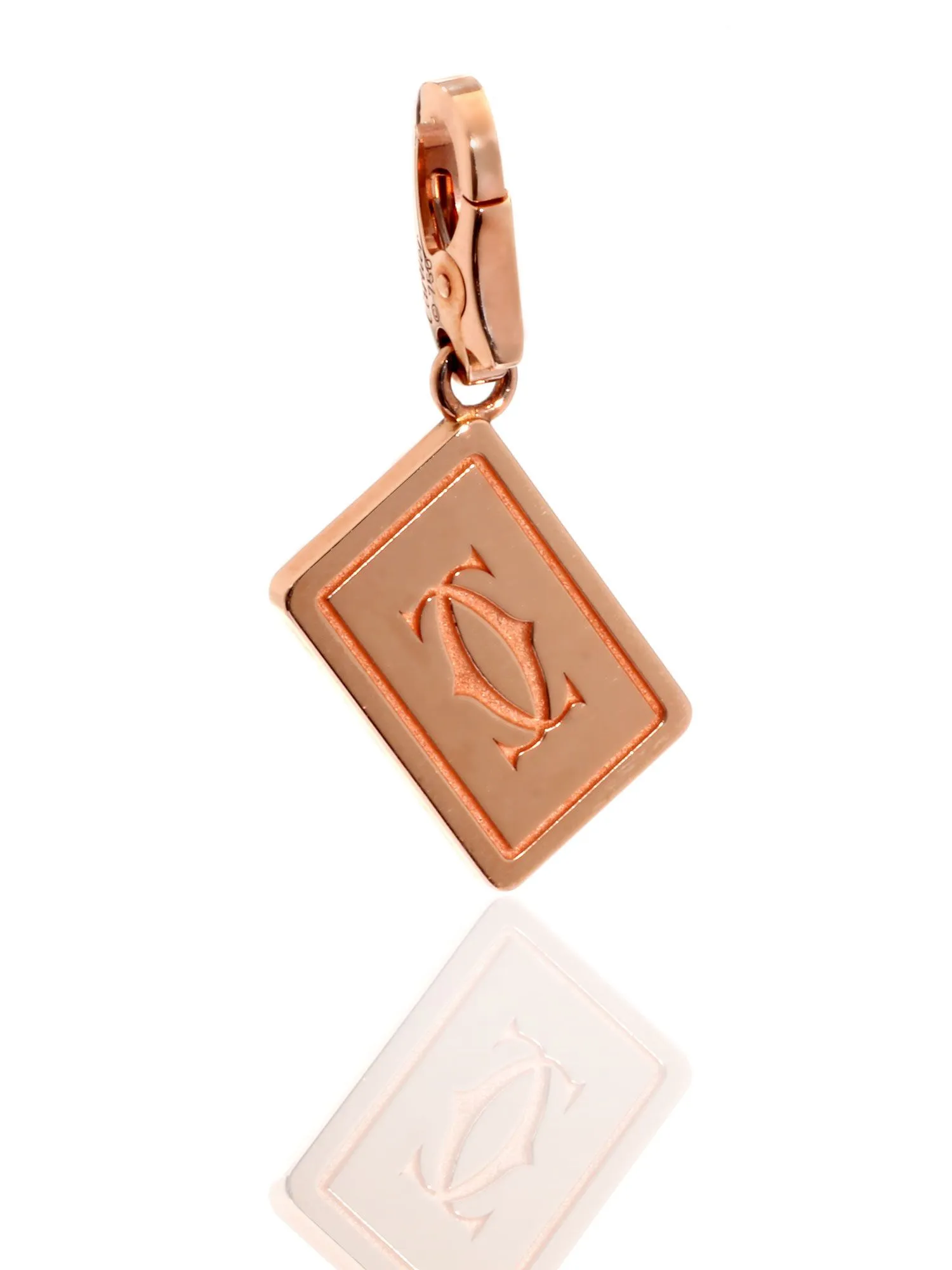 Cartier Heart Playing Card Charm Rose Gold Pendant