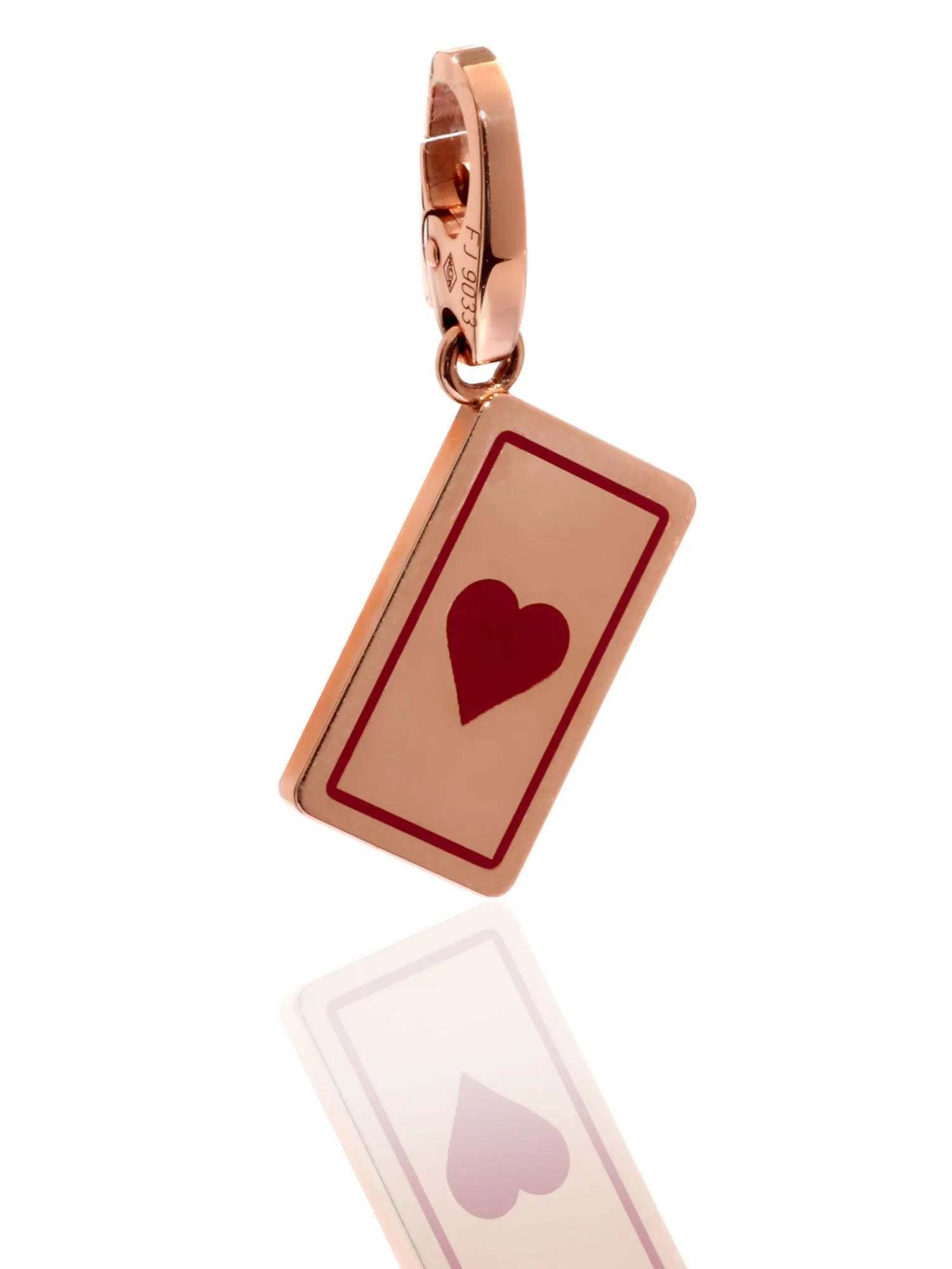 Cartier Heart Playing Card Charm Rose Gold Pendant