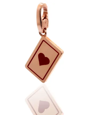 Cartier Heart Playing Card Charm Rose Gold Pendant