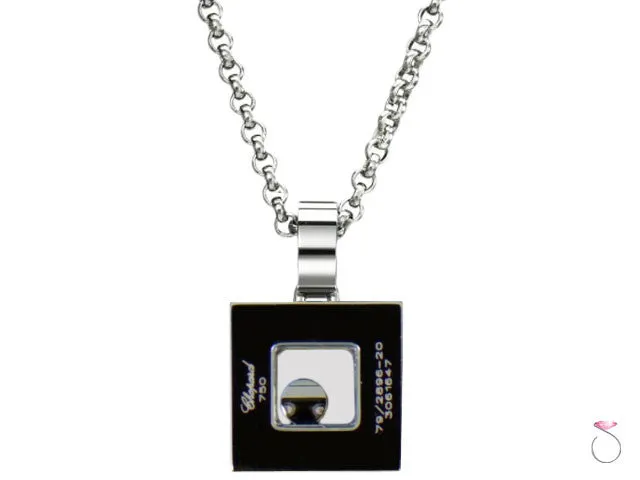 Chopard Happy Diamonds Icons Necklace 18K Square Halo Pendant