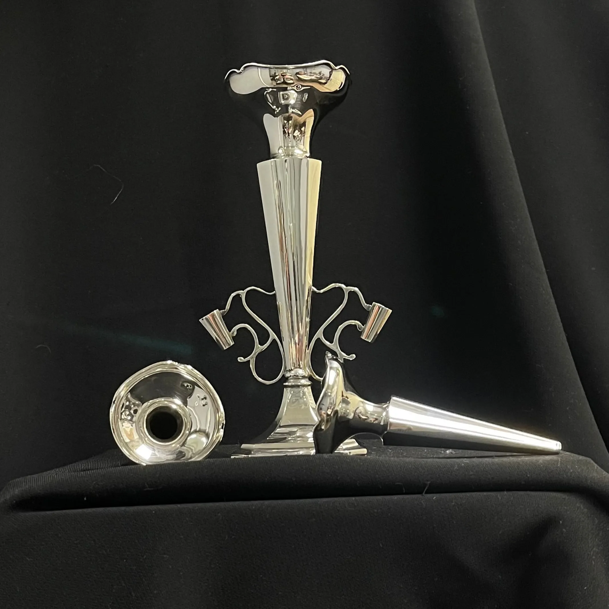 Clark & Sewell (Chester) Sterling Silver Epergne Trumpet Vase Centerpiece 1927