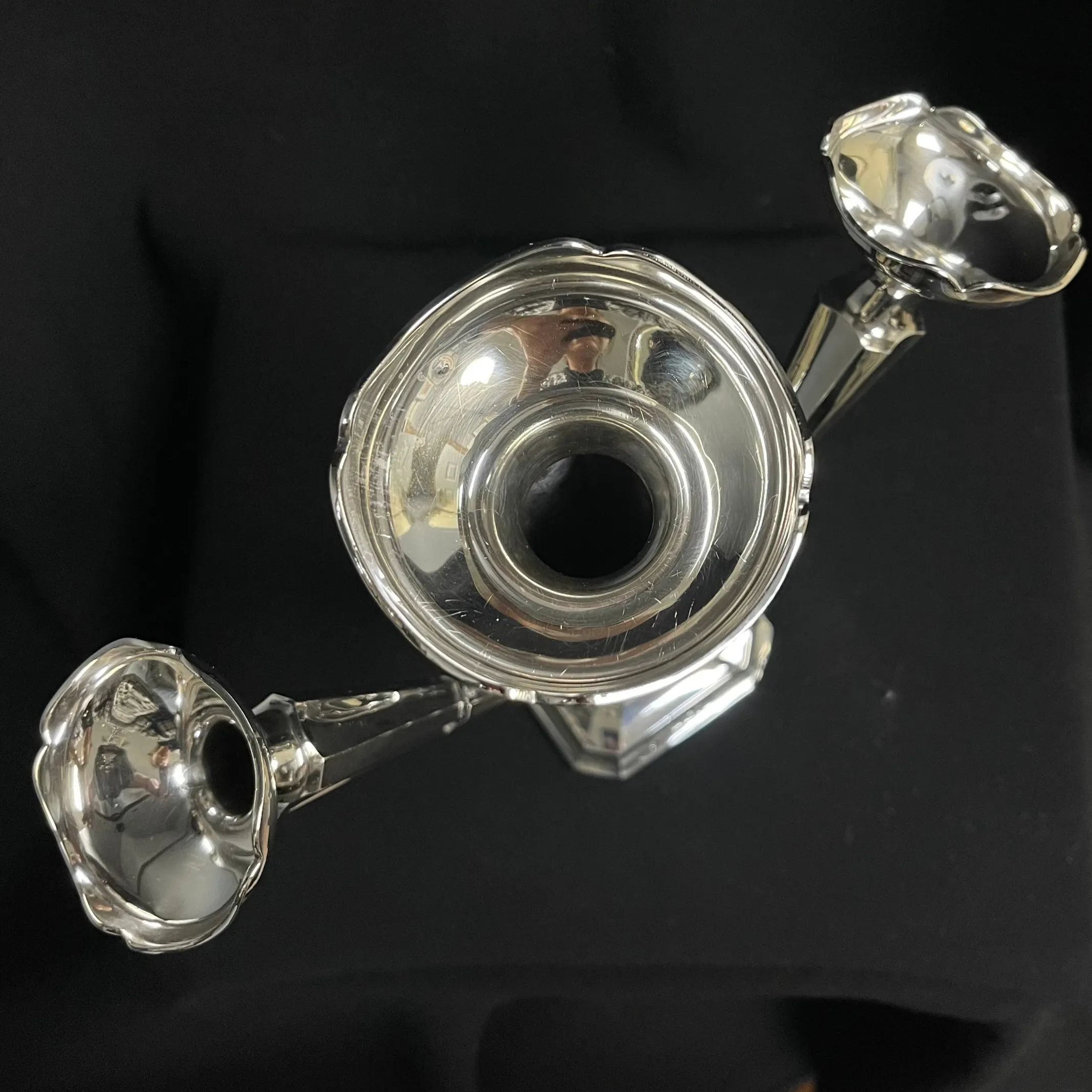 Clark & Sewell (Chester) Sterling Silver Epergne Trumpet Vase Centerpiece 1927