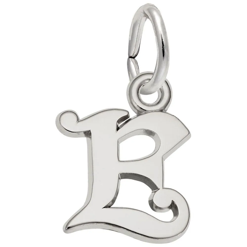 Curly Initial E Accent SS Charm