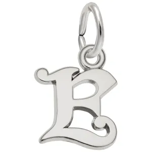 Curly Initial E Accent SS Charm