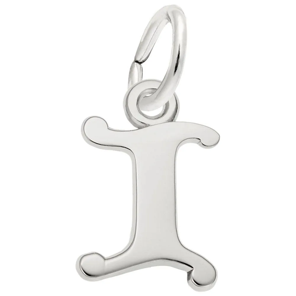 Curly Initial I Accent SS Charm