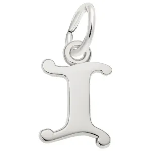 Curly Initial I Accent SS Charm