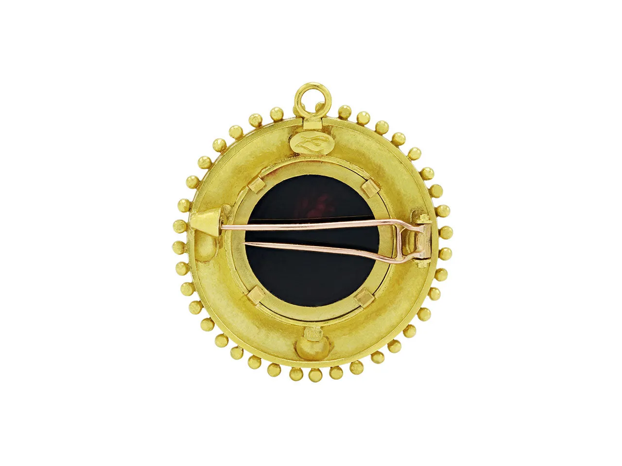 Elizabeth Locke Venetian Glass Intaglio Brooch/Pendant in 18K Gold
