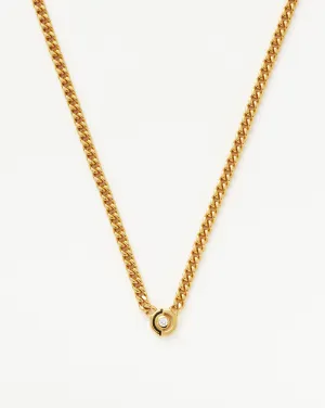 Enamel & Stone Floating Hex Pendant Chain Necklace | 18k Gold Plated/Cubic Zirconia
