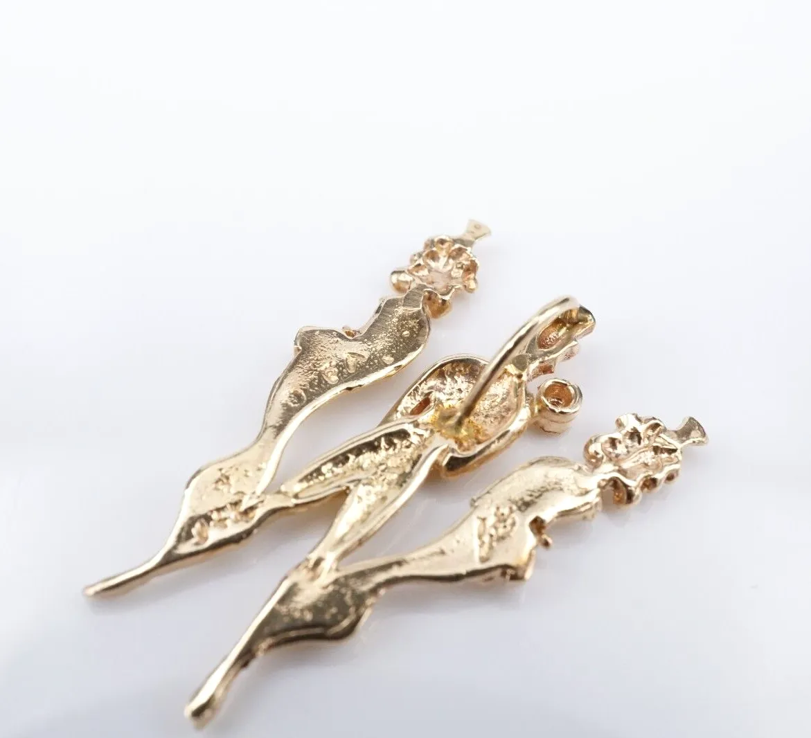 Erte Alphabet Series Letter "W" 14k Yellow Gold CFA Pendant 1.2" PG1868