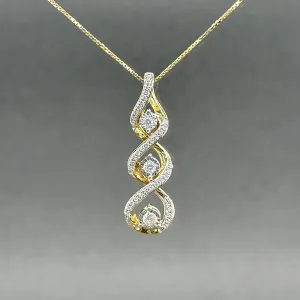 Estate 10K Y Gold 0.15ctw H-I/SI1-2 Diamond Swirl Journey Pendant