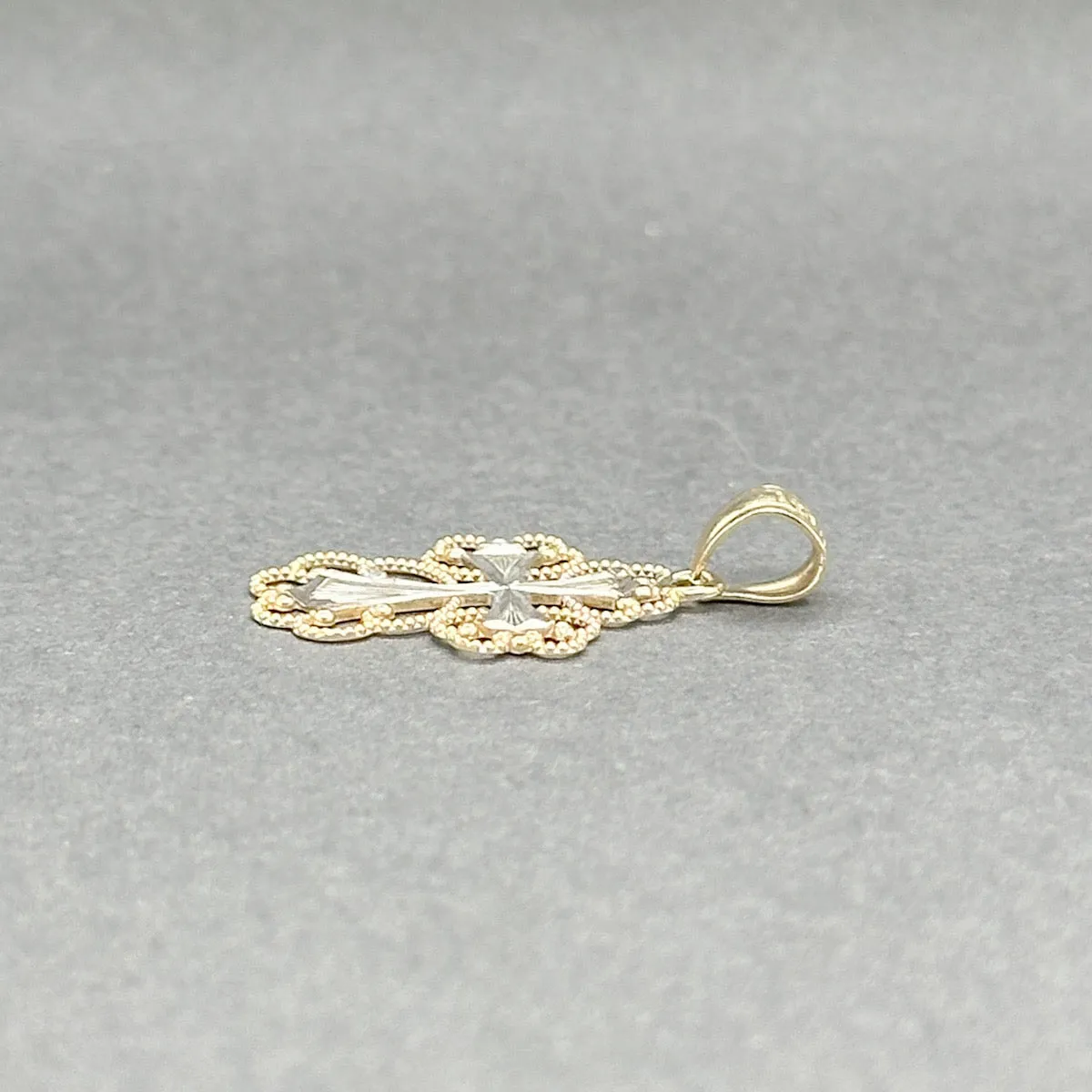 Estate 14K TT Gold Filigree Cross Pendant