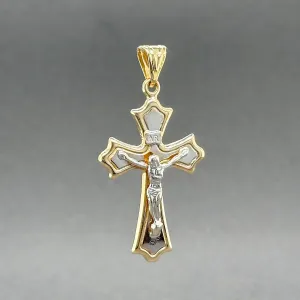 Estate 14K TT Gold INRI 38.5mm Crucifix Pendant