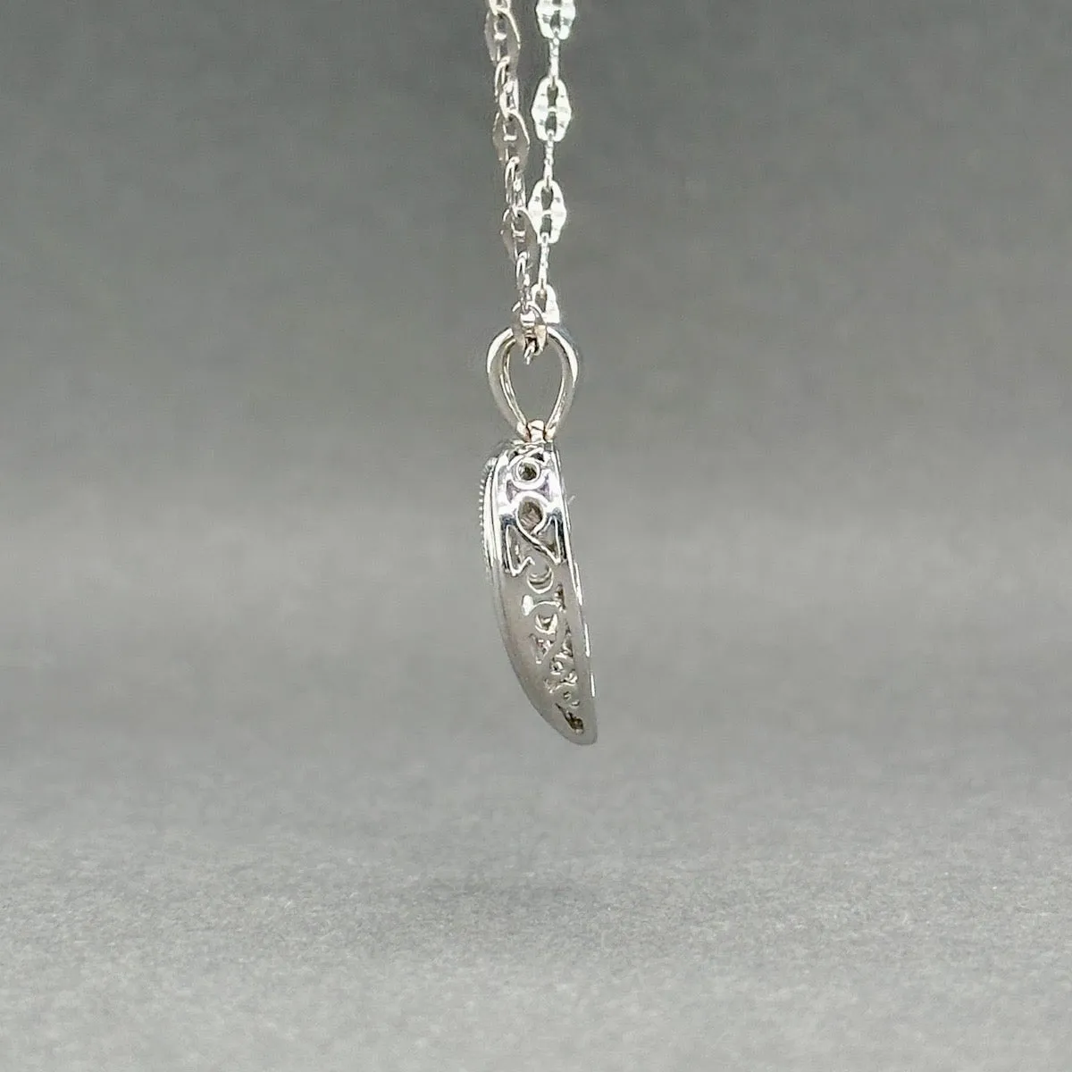Estate 14K W Gold 0.23ctw G-H/SI1-2 Diamond Heart Pendant