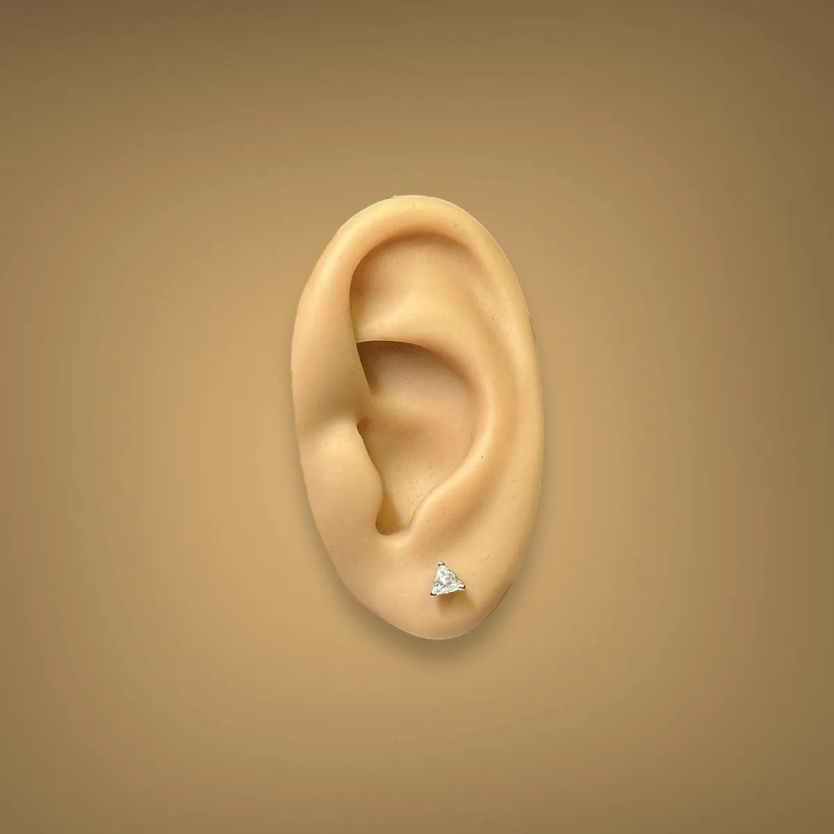 Estate 14K W Gold 0.23ctw I/SI1 Diamond Trillion Stud Earrings