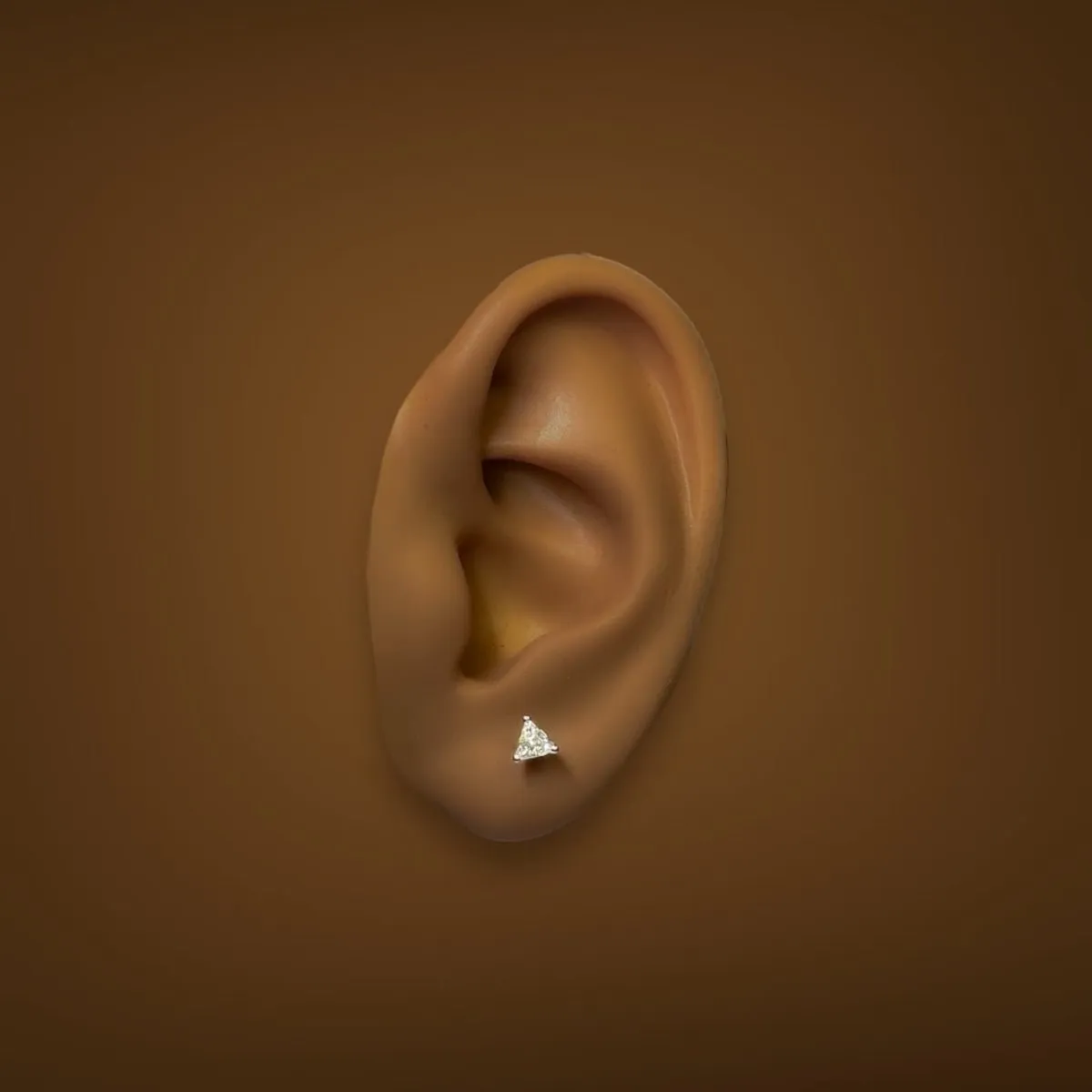Estate 14K W Gold 0.23ctw I/SI1 Diamond Trillion Stud Earrings