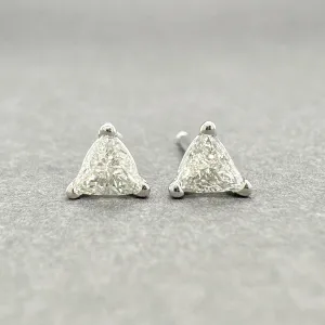 Estate 14K W Gold 0.23ctw I/SI1 Diamond Trillion Stud Earrings