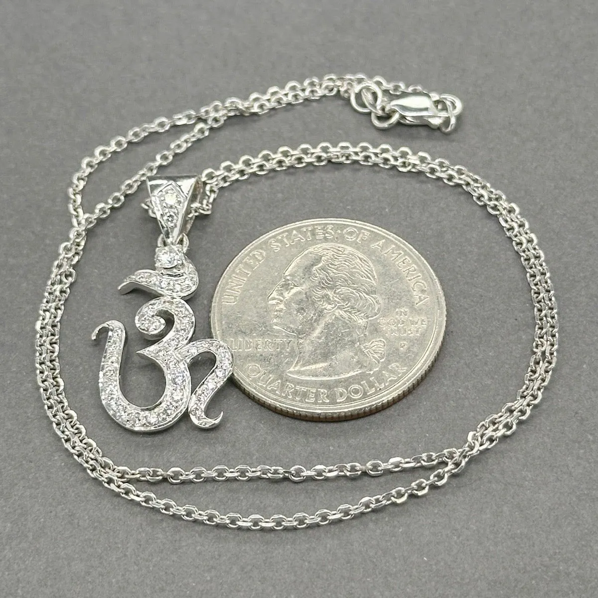 Estate 14K W Gold 0.51ctw Diamond Aum Pendant