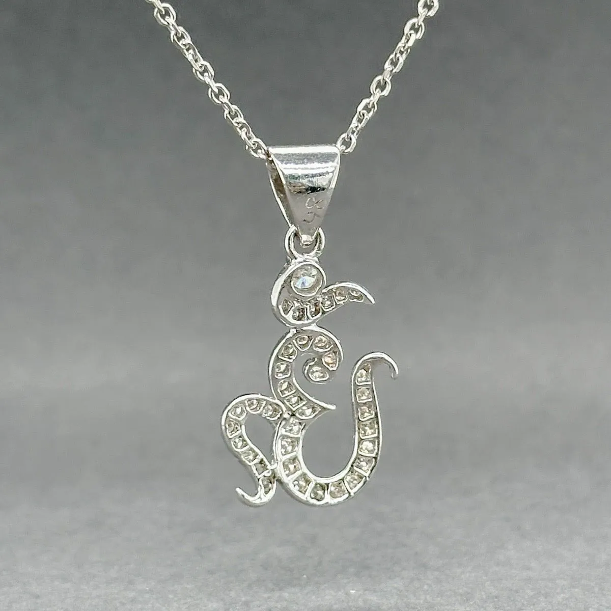 Estate 14K W Gold 0.51ctw Diamond Aum Pendant