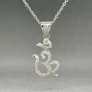 Estate 14K W Gold 0.51ctw Diamond Aum Pendant