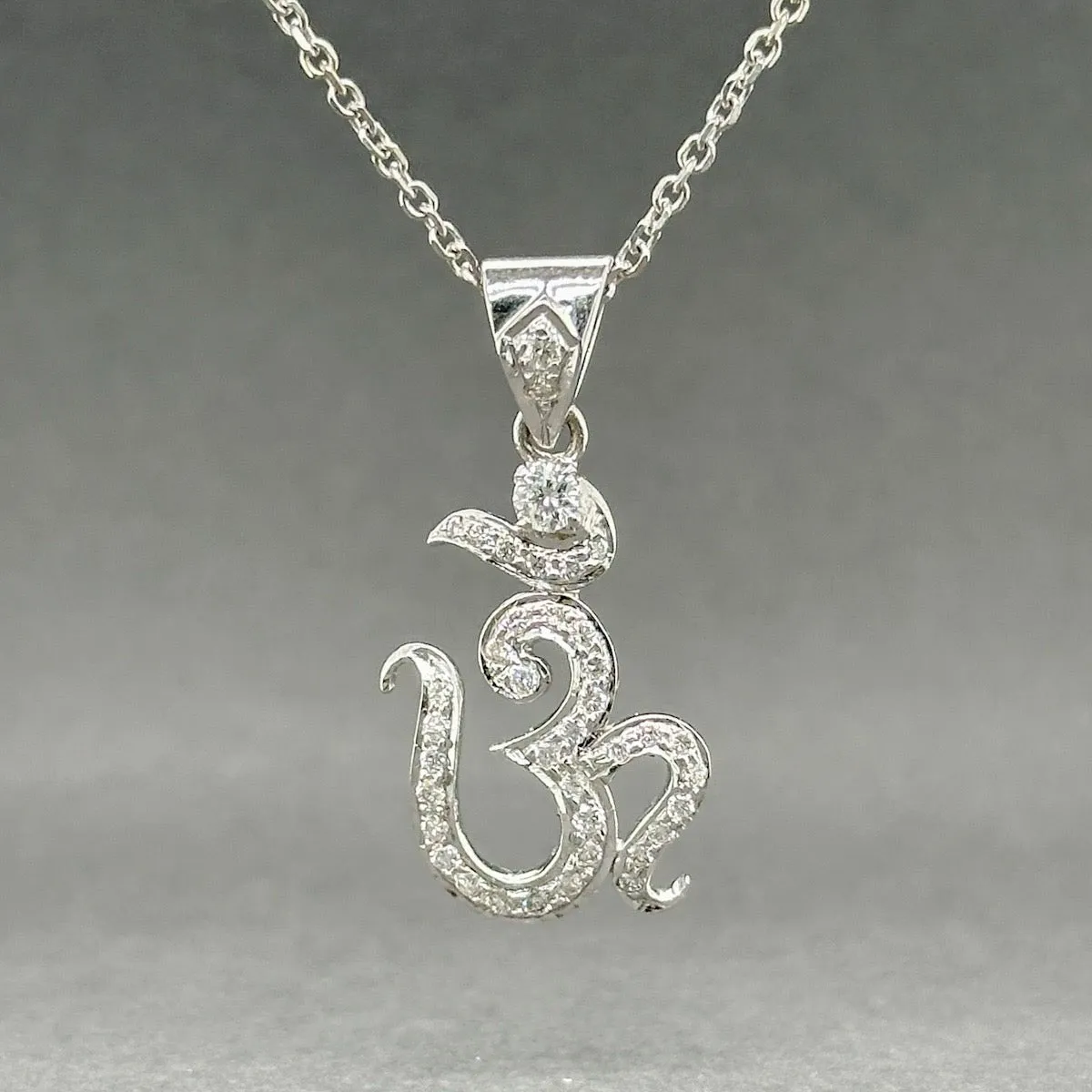 Estate 14K W Gold 0.51ctw Diamond Aum Pendant
