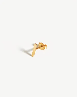 Fine Bar Single Stud Earring | 14k Solid Gold
