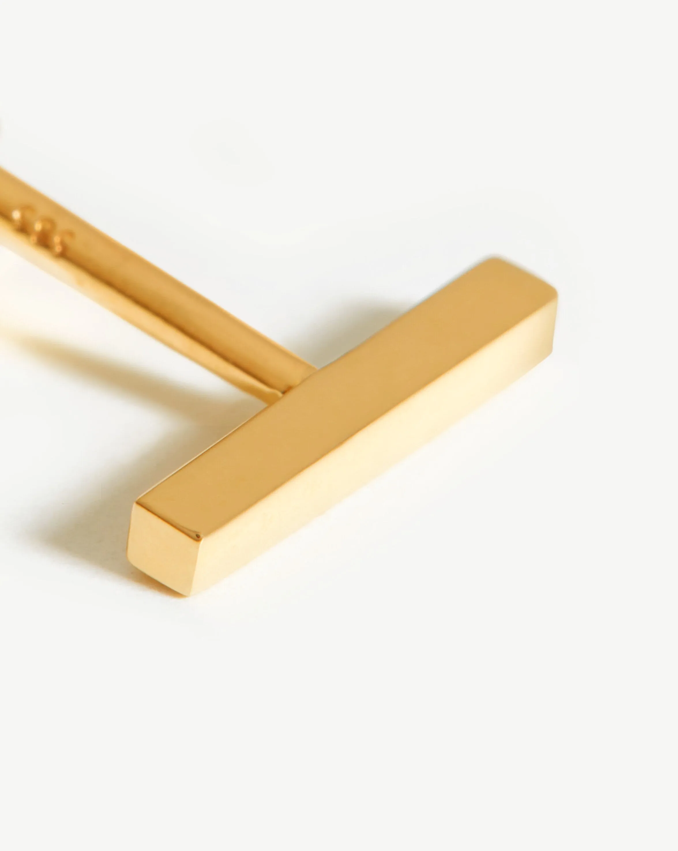 Fine Bar Single Stud Earring | 14k Solid Gold