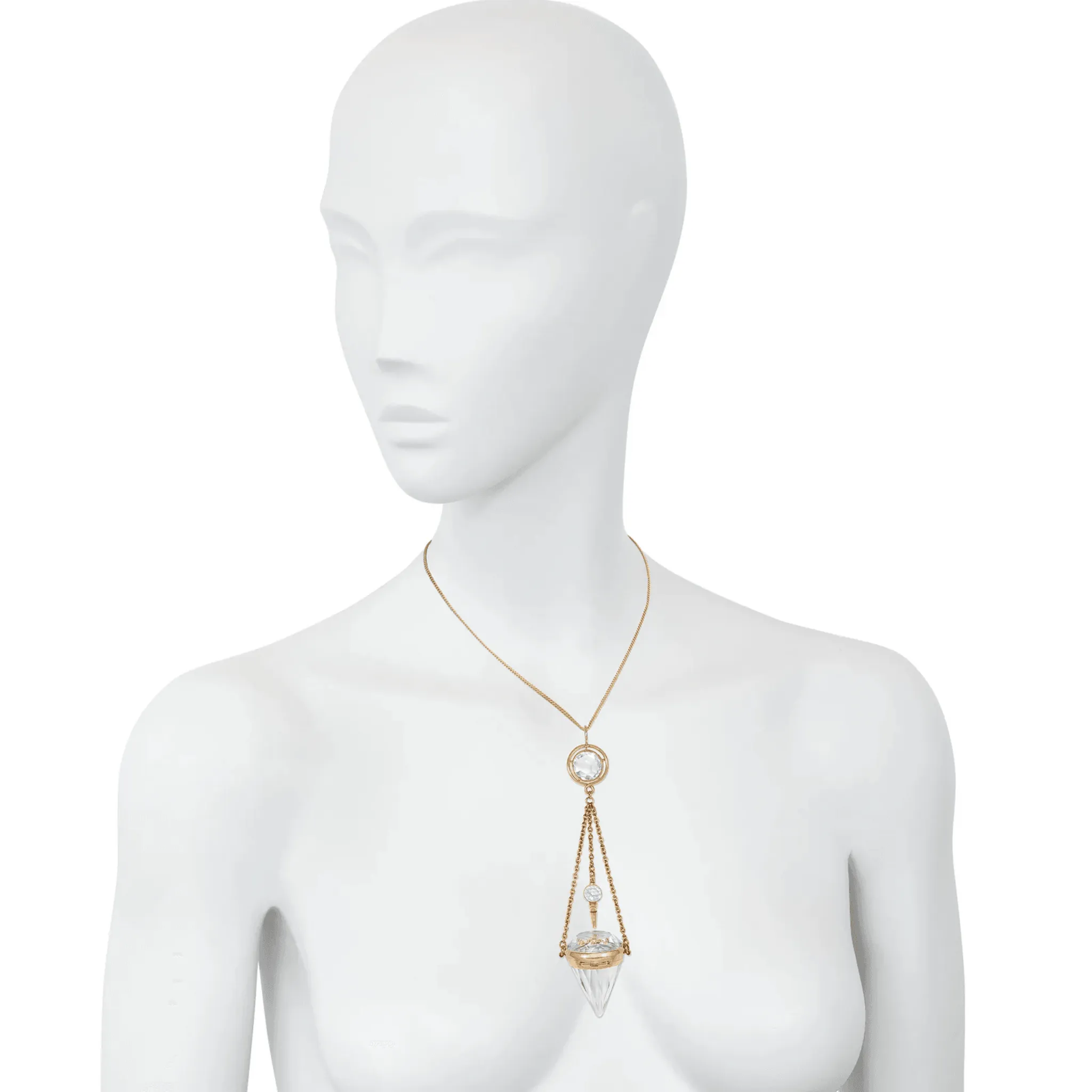 French Antique 18KT Yellow Gold Rock Crystal Watch Pendant