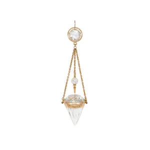 French Antique 18KT Yellow Gold Rock Crystal Watch Pendant