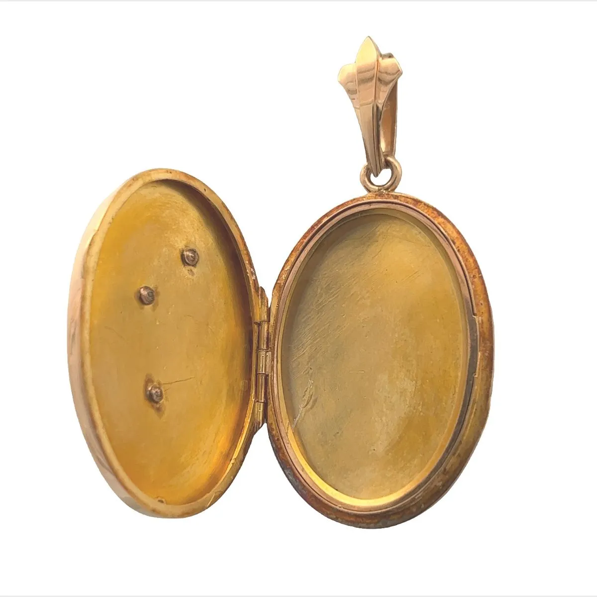 French Victorian Silver & 18KT Yellow Gold Diamond & Natural Pearl Locket