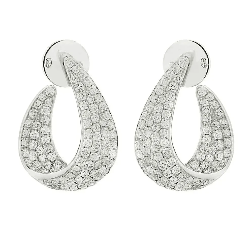 Gbelin 1980s 18KT White Gold Diamond Earrings