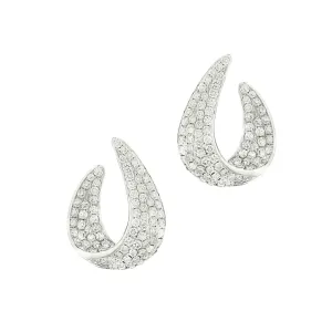 Gbelin 1980s 18KT White Gold Diamond Earrings