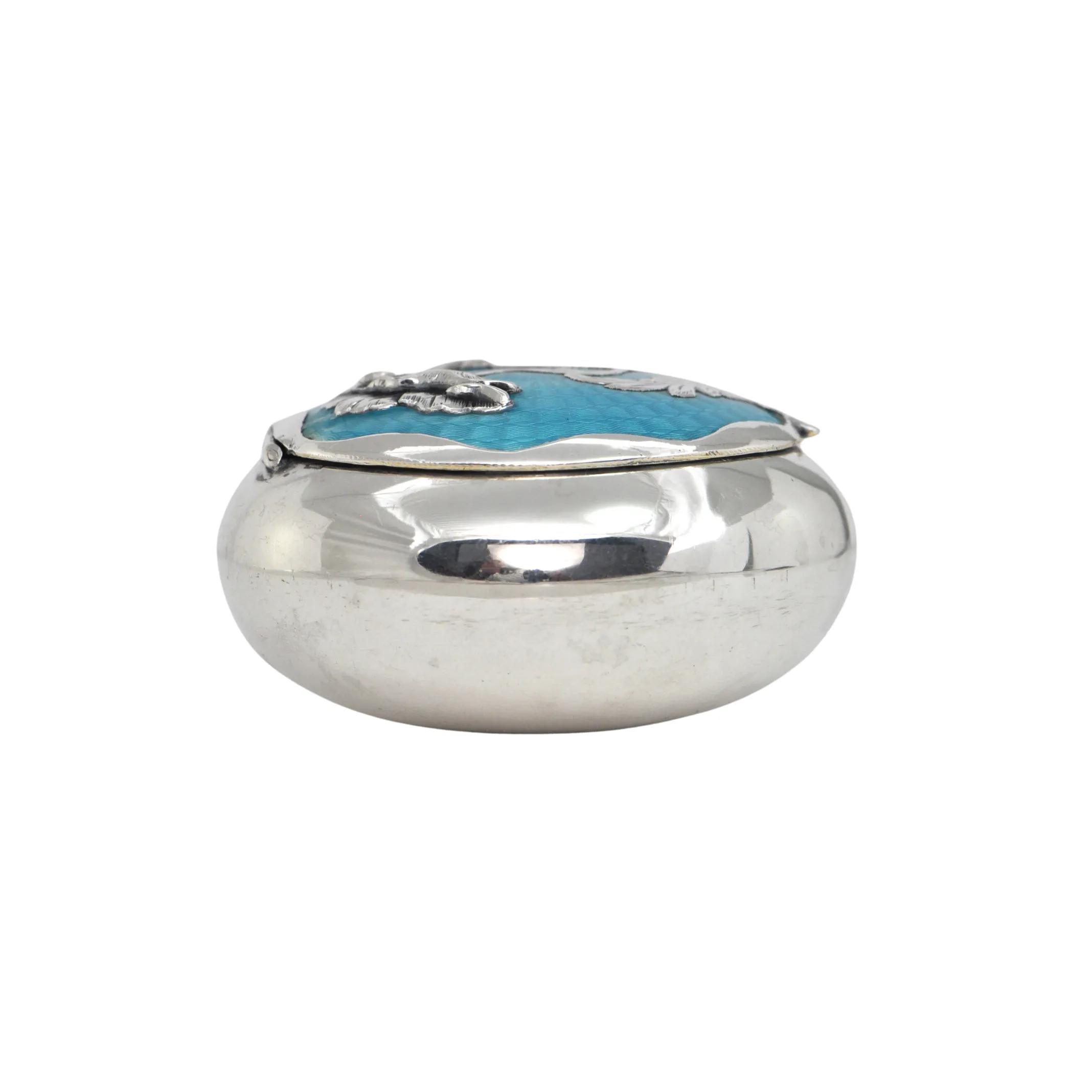 German 800 Silver and Guilloche Enamel Box