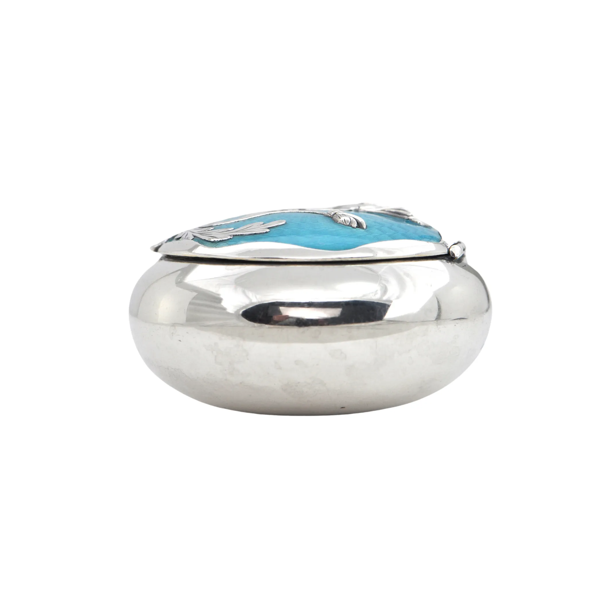 German 800 Silver and Guilloche Enamel Box
