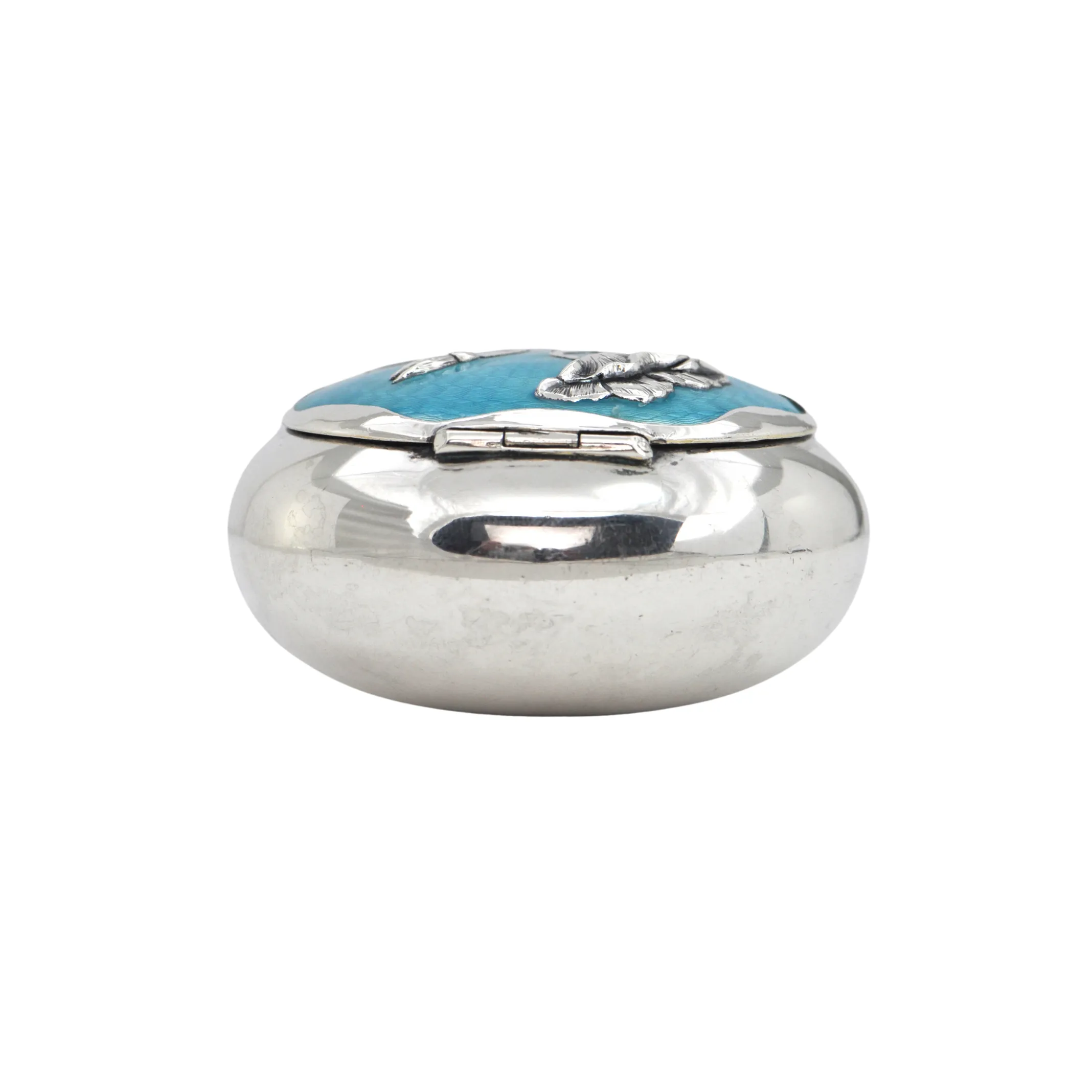 German 800 Silver and Guilloche Enamel Box