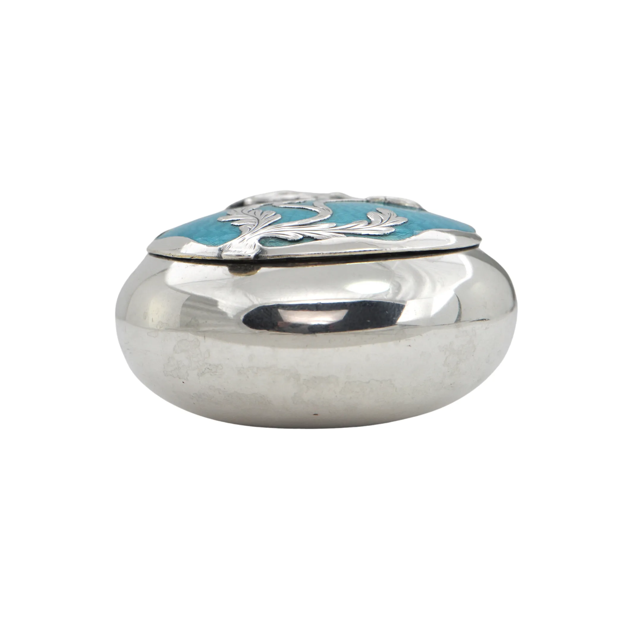 German 800 Silver and Guilloche Enamel Box