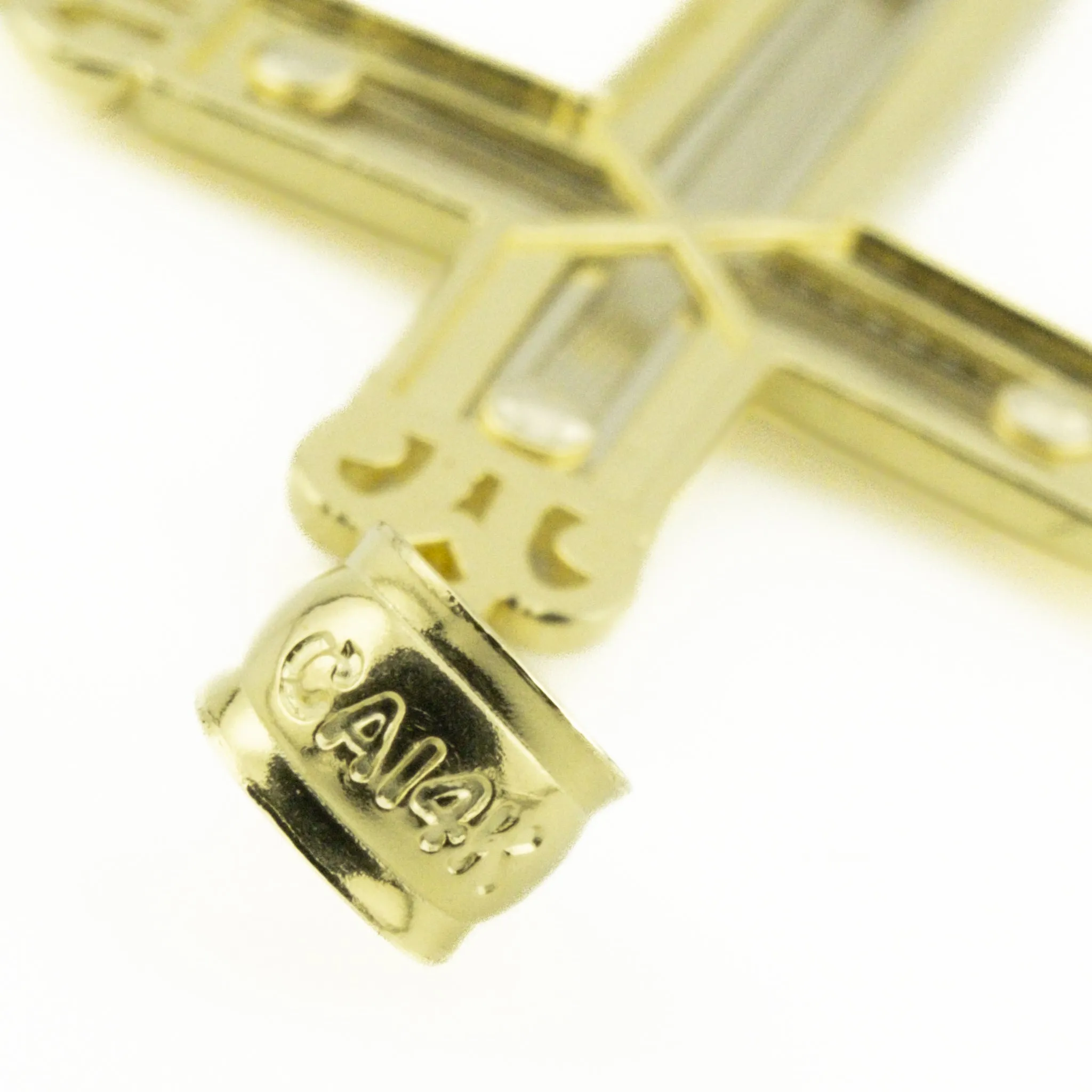 Gold Cross Pendant in 14K Two Tone Gold - 2.2 Grams