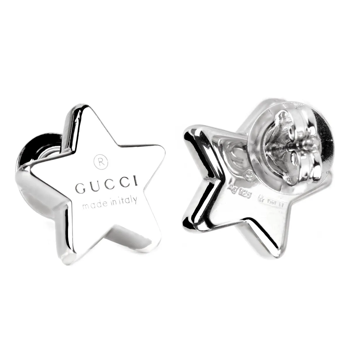 Gucci Trademark Star Silver Earrings
