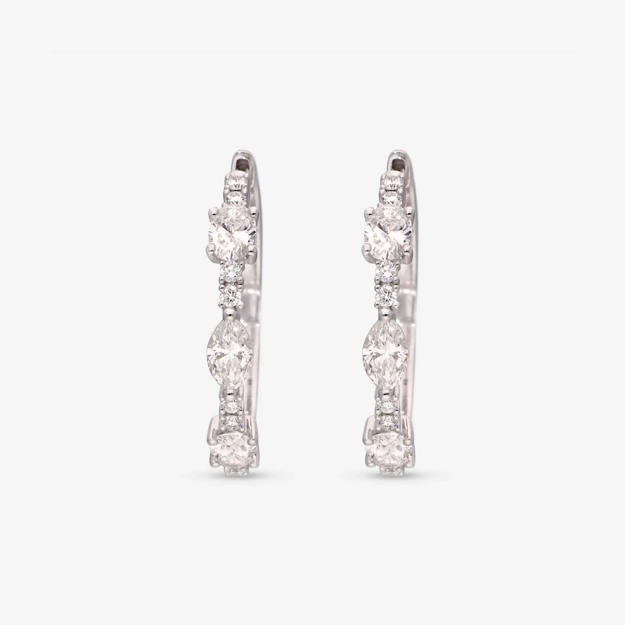 Ina Mar 14K White Gold, Diamond 1.81ct. twd. Hoop Earrings IMKGK25