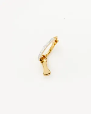 Initial Single Charm Hoop Earring - Initial I | 18k Gold Vermeil