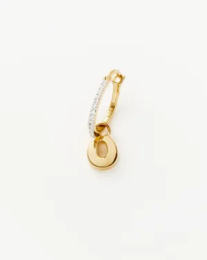 Initial Single Charm Hoop Earring - Initial O | 18k Gold Vermeil