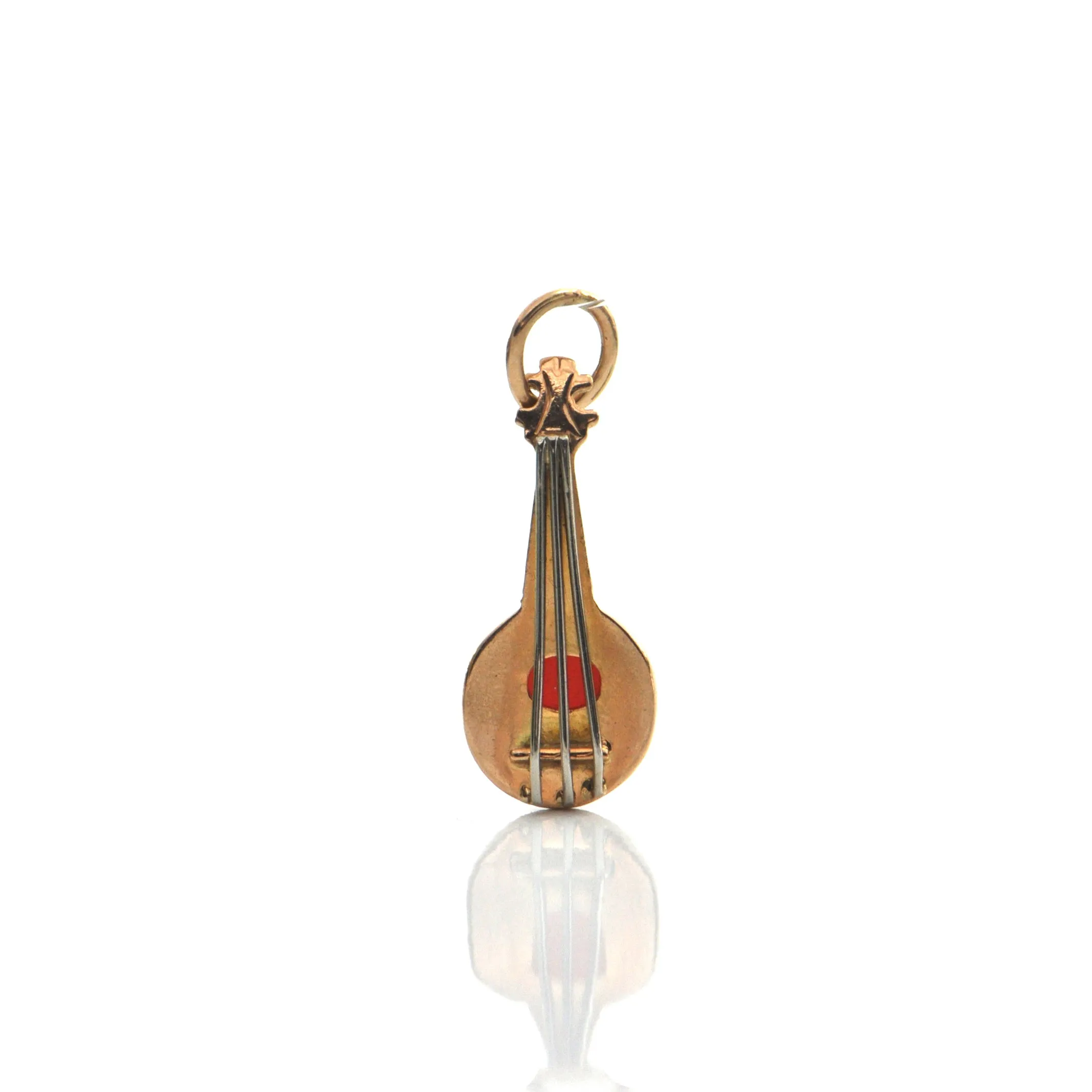 Italian 18K Yellow Gold Mandolin Charm
