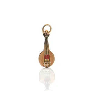 Italian 18K Yellow Gold Mandolin Charm