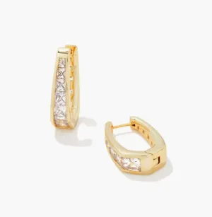Kendra Scott-Parker Gold Hoop Earrings in White Crystal 9608802854