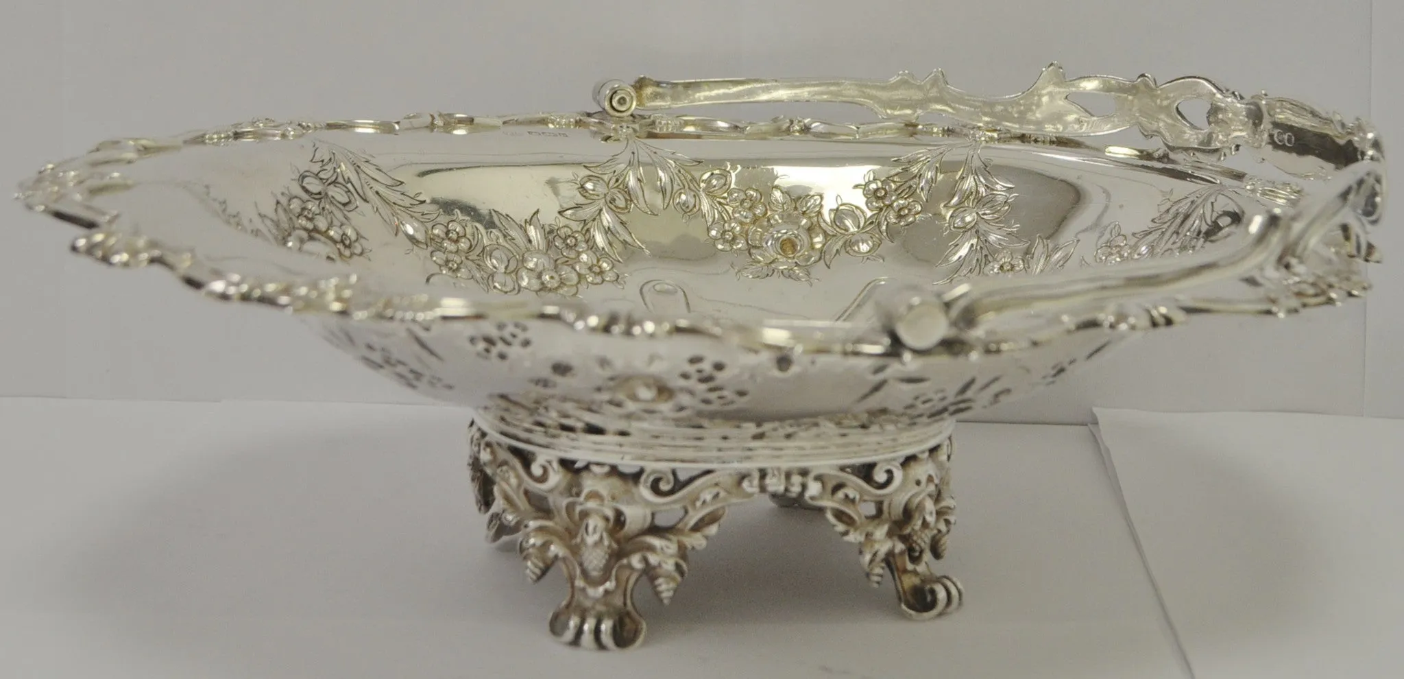 Large Sterling Silver Dish with Handle by John Round c.1900