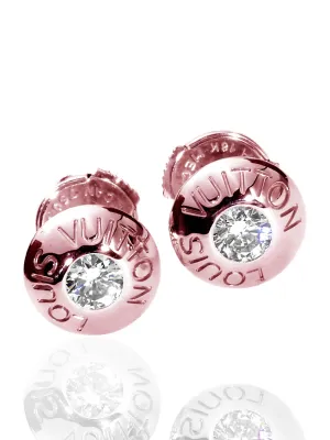 Louis Vuitton Diamond Stud Earrings 18k Rose Gold