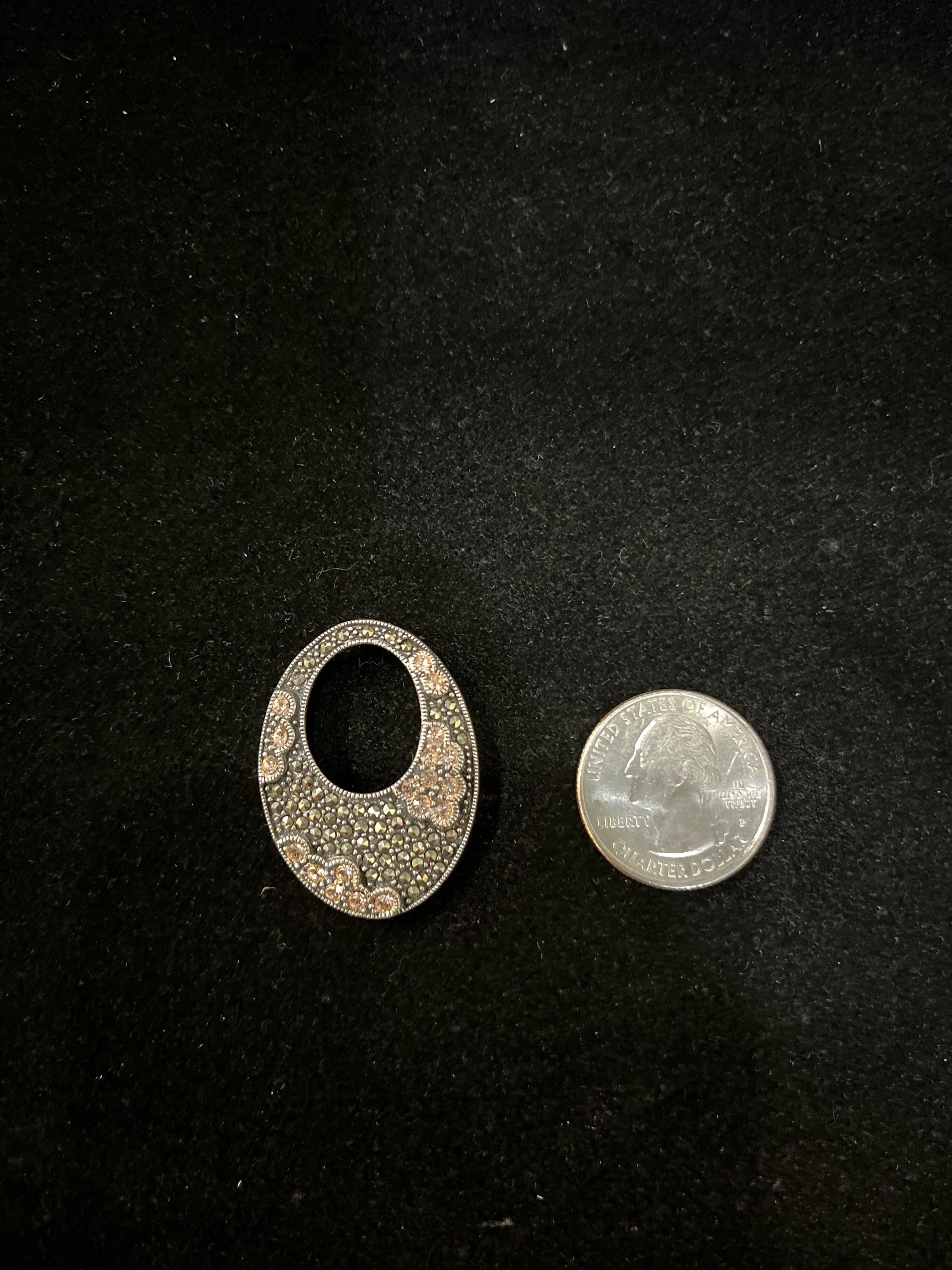 Marcasite Oval Pendant