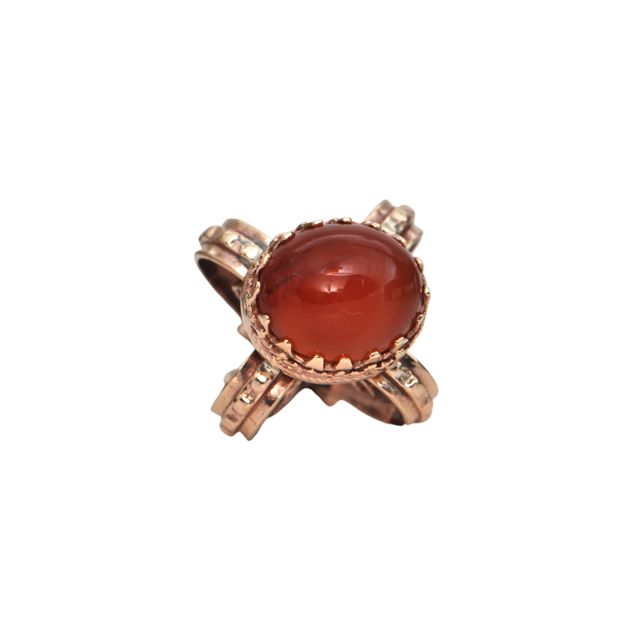Mid-Century Etruscan Revival Carnelian 10K Gold Fob Charm/Pendant