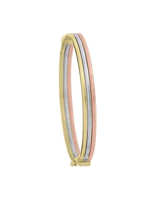 N5731 - TRI COLOUR RIBBED HOLLOW BANGLE
